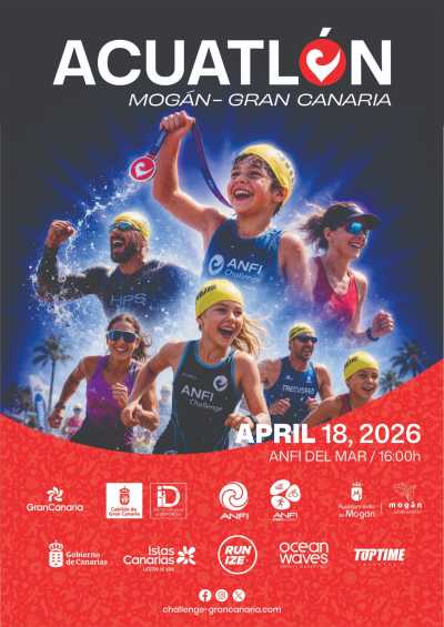 Anfi Challenge Mogán Gran Canaria estrena acuatlón, una tarde de talento joven y empuje de la cantera