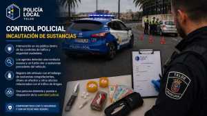 La Policía Local de Telde aprehende sustancias estupefacientes a un varón detenido durante un control de tráfico urbano