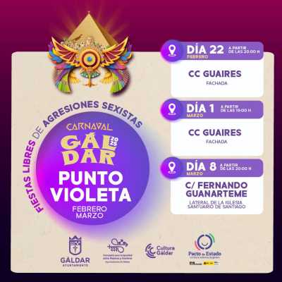 El Carnaval de Gáldar contará con Puntos Violeta de prevención y sensibilización de la violencia sexual