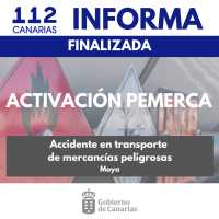 El Gobierno finaliza la alerta del PEMERCA por accidente en el transporte de mercancías peligrosas en Gran Canaria