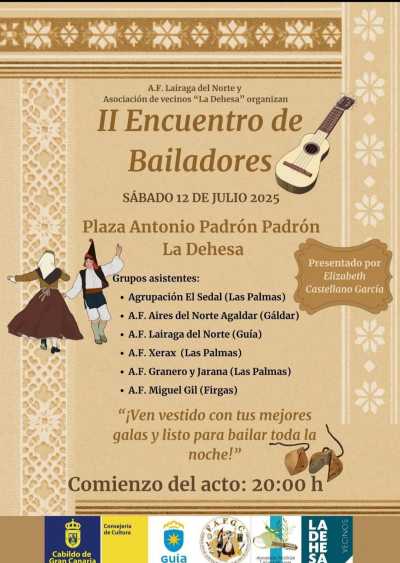 La Dehesa de Guía acogerá este sábado el ‘II Encuentro de Bailadores’