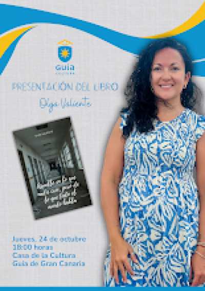 La Casa de la Cultura de Guía acogerá mañana jueves la presentación del primer libro de Olga Valiente