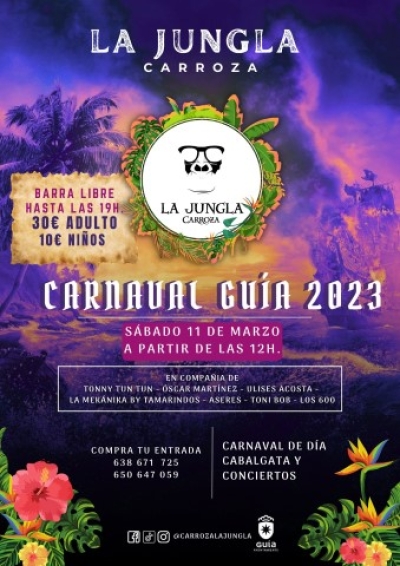 Abierto el plazo para adquirir las entradas a la carroza ‘La Jungla’ que recorrerá las calles de Guía en la Gran Cabalgata del Carnaval de Día del sábado 11 de marzo