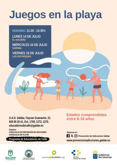 El programa Educadores de Calle organiza juegos en la playa la próxima semana en la costa de Gáldar