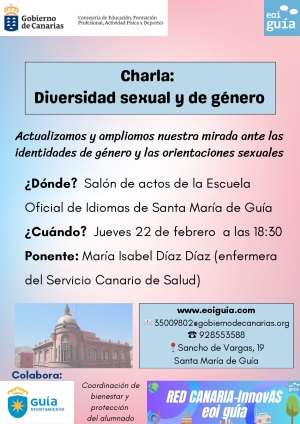 La Escuela Oficial de Idiomas de Santa María de Guía organiza una charla sobre diversidad sexual y de género  abierta a toda la ciudadanía