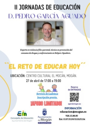 II Jornadas de Educación de Mogán,  el 27 de abril con Pedro García Aguado