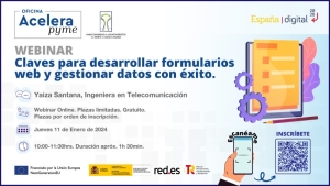 Webinar “Claves para desarrollar formularios web y gestionar datos con éxito” organizado por la Oficina Acelera Pyme para entornos rurales de la Mancomunidad de Ayuntamientos del Norte de Gran Canaria