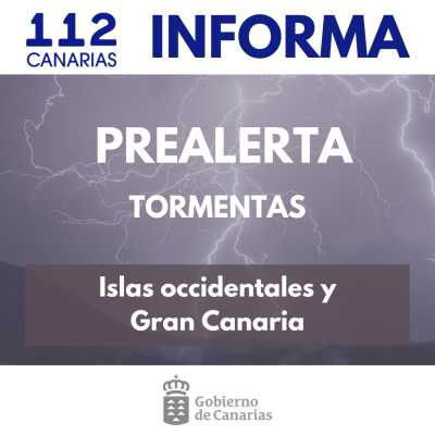 El Gobierno actualiza la situación y mantiene la prealerta por tormentas en las islas occidentales y Gran Canaria