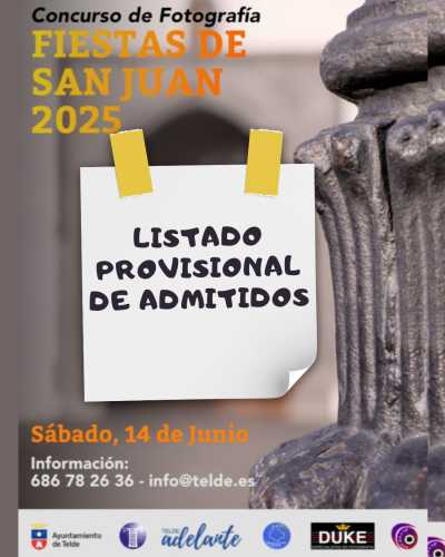 Telde publica el listado provisional de admitidos al concurso de fotografía de las Fiestas de San Juan 2025 con 91 inscritos