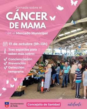 El Mercado Municipal de Telde se tiñe de rosa este viernes en la lucha contra el cáncer de mama