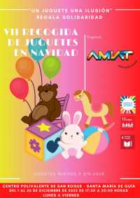 La Asociación Juvenil AMIAT impulsa la VII Recogida de Juguetes destinada a las familias con menos recursos de Guía