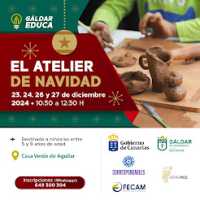 Gáldar Educa organiza ‘El Atelier en Navidad’, cuatro jornadas de actividades en torno al arte en la Casa Cachazo y Verde de Aguilar