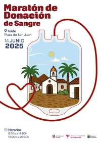 La plaza de San Juan acoge este sábado una nueva maratón de donación de sangre y el Ayuntamiento se ilumina de rojo