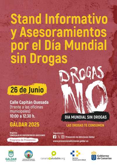 Gáldar se suma al Día Mundial sin Drogas con un stand informativo en la calle Capitán Quesada