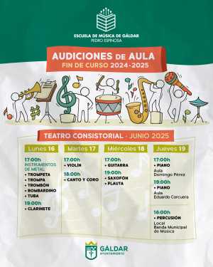 La Escuela Municipal de Música de Gáldar cierra el curso con nueve audiciones del 16 al 19 de junio