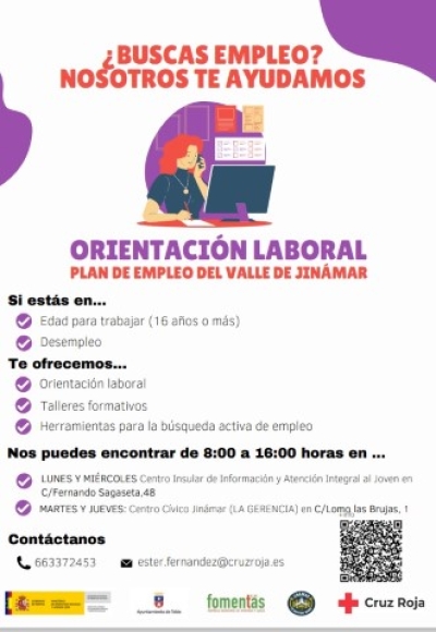 El Ayuntamiento pone en marcha un programa de orientación e inserción laboral en Jinámar en colaboración con Cruz Roja