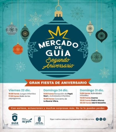 El Mercado de Guía celebra la Navidad y Fin de Año con actividades infantiles, conciertos y sorteos para sus visitantes en estas fechas especiales