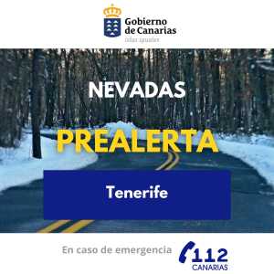 El Gobierno de Canarias actualiza la prealerta por nevadas y mantiene la situación en Tenerife