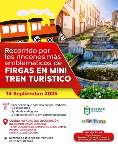 Juventud Gáldar organiza un recorrido en el mini tren turístico de Firgas