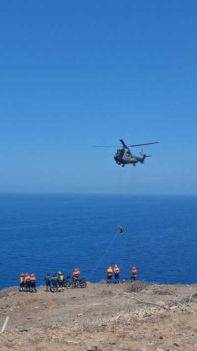 Un doble accidente aéreo en la costa de Gran Canaria pone a prueba las tareas de salvamento y rescate en el ejercicio CANASAR 2025