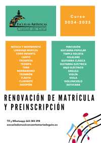 Las Escuelas Artísticas Ciudad de Guía abren este jueves el plazo de renovación de matrícula para el curso 2024/2025 con la novedad del Ensamble Percusivo