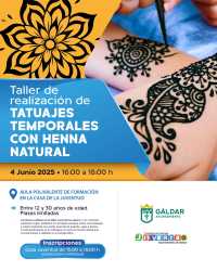 Gáldar organiza un taller gratuito de tatuajes temporales con henna natural para jóvenes