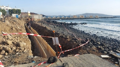 La obra que une la plaza del Dique Sur con el nuevo paseo, última fase para terminar el sendero marítimo