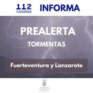 El Gobierno de Canarias declara la prealerta por tormentas en Fuerteventura y Lanzarote