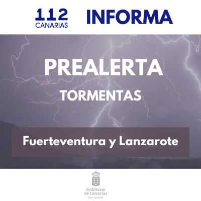 El Gobierno de Canarias declara la prealerta por tormentas en Fuerteventura y Lanzarote