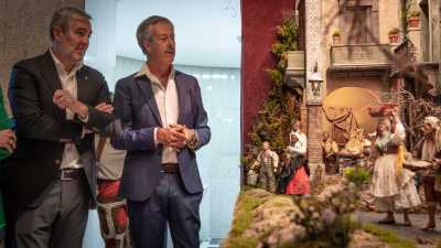 El belén institucional en la sede Presidencia de Las Palmas de Gran Canaria, dedicado a Canarias y el mar