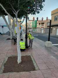 El Ayuntamiento remoza los  espacios públicos de El Tablero  antes de que comiencen sus fiestas