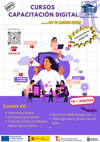 El CIFP en Santa María de Guía pone en marcha diversos cursos gratuitos de Capacitación Digital para personas adultas