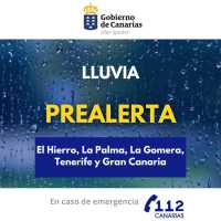 El Gobierno de Canarias actualiza la situación a prealerta por lluvia en islas occidentales y Gran Canaria