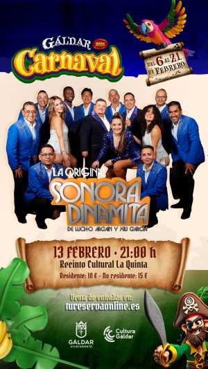 Gáldar se prepara para una explosión tropical con La Original Sonora Dinamita en el Carnaval 2026