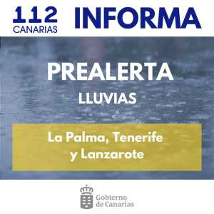 El Gobierno de Canarias actualiza la prealerta por lluvias en Lanzarote y la mantiene en La Palma y Tenerife