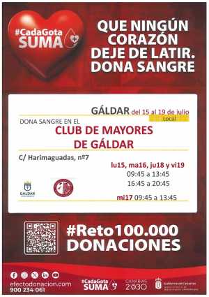 El ICHH pone en marcha una campaña de donación de sangre de lunes a viernes en el Club de Mayores de Gáldar