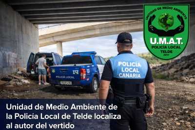 La Unidad de Medio Ambiente de la Policía Local de Telde localiza al presunto autor de varios vertidos ilegales
