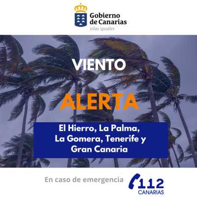 El Gobierno de Canarias actualiza la situación y activa la alerta por vientos en islas occidentales y Gran Canaria