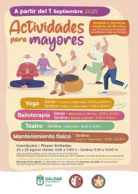 El 25 de agosto abren las inscripciones para yoga, bailoterapia, mantenimiento físico y teatro en los Clubes de Mayores