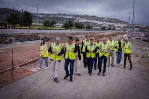 Fernando Clavijo y Pablo Rodríguez supervisan las obras de la circunvalación de Arucas