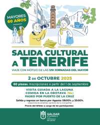 La Concejalía del Mayor del Ayuntamiento de Gáldar organiza una salida cultural a Tenerife con motivo de las VIII Jornadas del Mayor