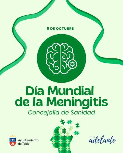 El Ayuntamiento de Telde se ilumina de verde por el Día Mundial de la Meningitis