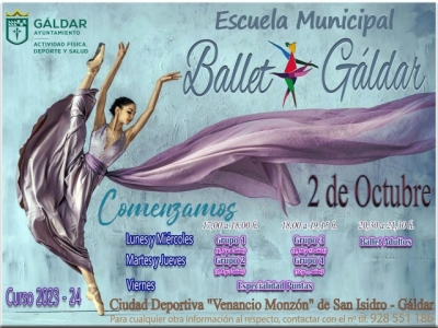 La Escuela Municipal de Ballet de Gáldar inicia este lunes el nuevo curso 2023-24