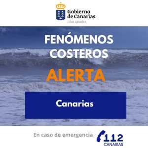 El Gobierno actualiza la situación y mantiene la alerta por fenómenos costeros en Canarias