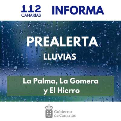 El Gobierno de Canarias declara la situación de prealerta por lluvia en La Palma, La Gomera y El Hierro