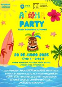 Guía de Gran Canaria da la bienvenida al verano con una gran fiesta de temática hawaiana en la Ciudad Deportiva