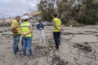 Mogán habilitará un acceso provisional al Campo de Futbol de Arguineguín tras los daños de la borrasca Therese