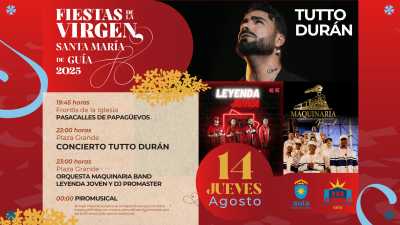 Tutto Durán encabeza el cartel de la víspera de las Fiestas de La Virgen 2025 en Guía