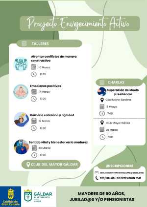 ‘Envejecimiento Activo’ ofrece talleres y charlas sobre bienestar emocional y salud mental
