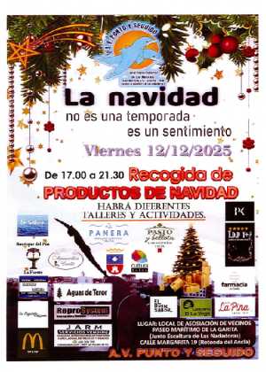La A.V. Punto y Seguido de La Garita invita a la ciudadanía a su tradicional evento solidario de recogida de productos navideños